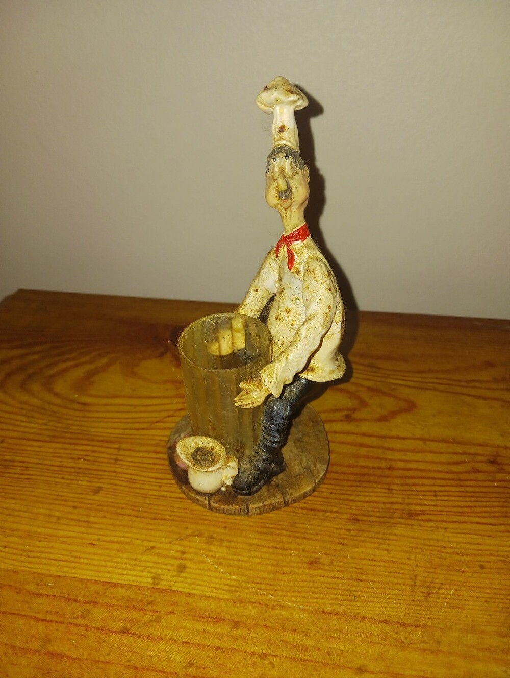 Decorative Chef Figurine Toothpick Holder - Cream and Black